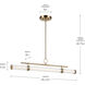 Riven LED 8 inch Champagne Bronze Chandelier Linear Ceiling Light