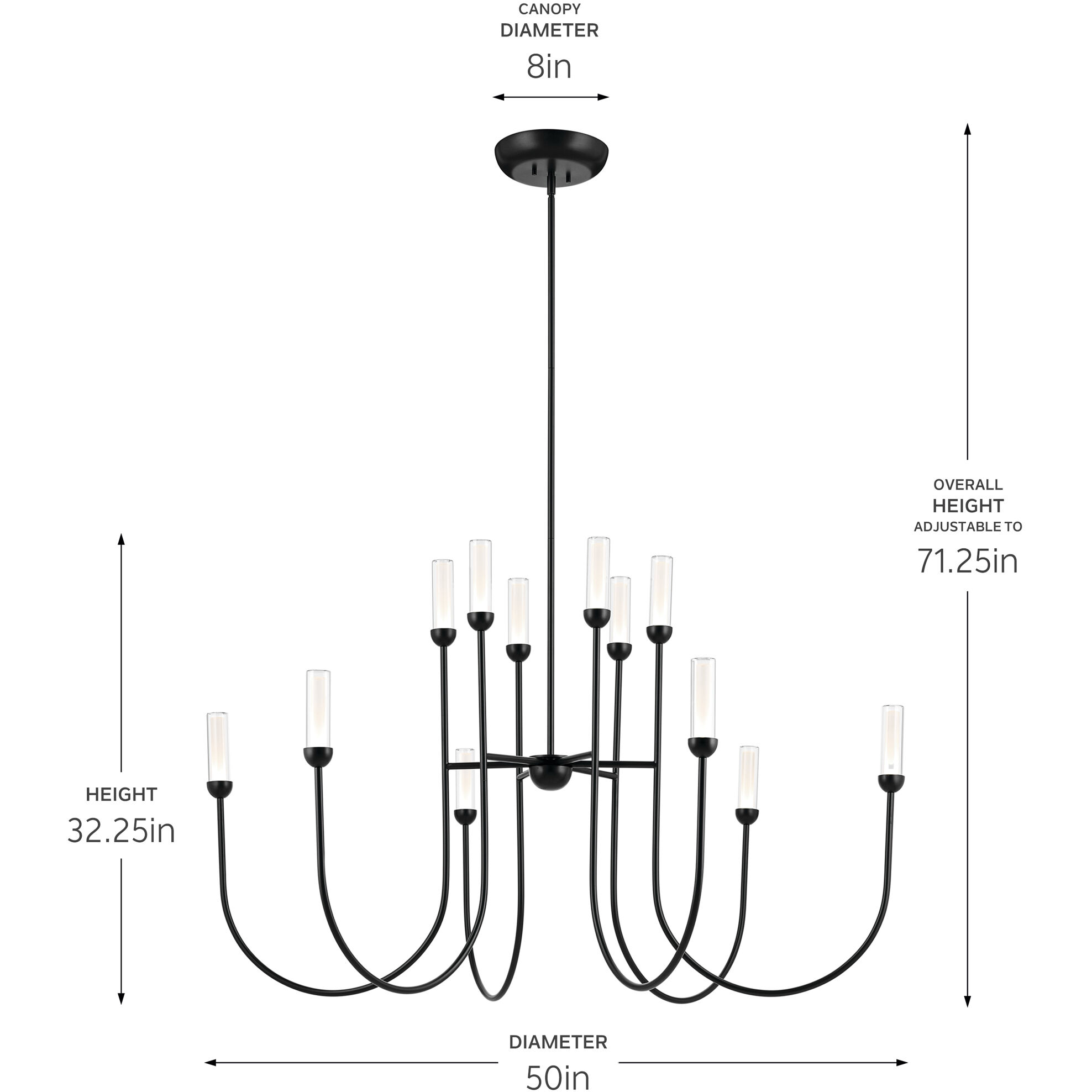 Moraine LED Black Chandelier Ceiling Light
