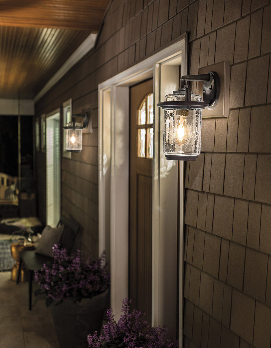 Andover 1 Light 14 inch Weathered Zinc Outdoor Wall, Medium