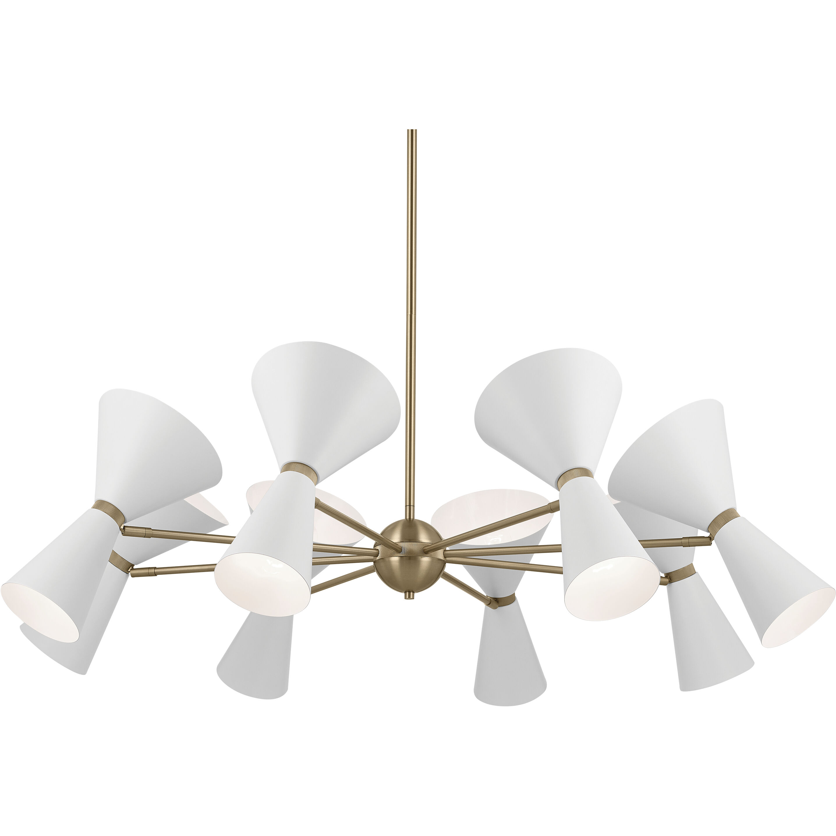 Phix LED 48.75 inch Champagne Bronze with White Chandelier Ceiling Light