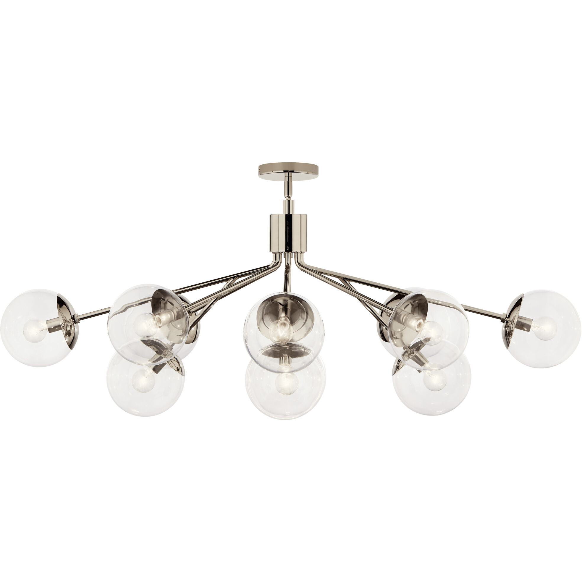 Silvarious 12 Light 26.75 inch Polished Nickel Chandelier/Semi Flush Ceiling Light