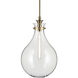 Laria 1 Light Champagne Bronze Pendant Ceiling Light in Clear