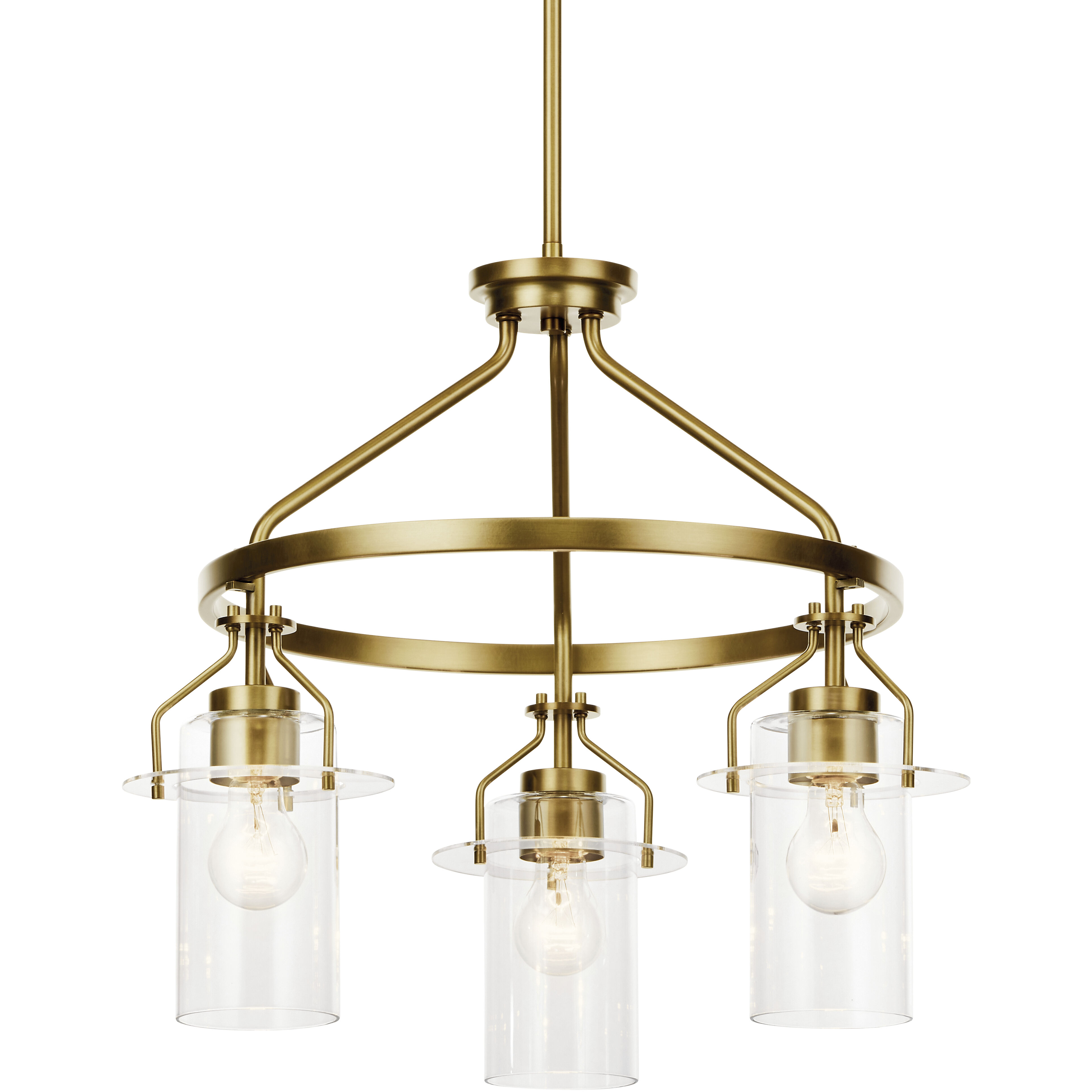 Everett 3 Light 22.75 inch Brushed Brass Chandelier Ceiling Light, Medium
