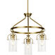 Everett 3 Light 22.75 inch Brushed Brass Chandelier Ceiling Light, Medium