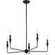 Alvaro 5 Light Black Chandelier Ceiling Light, 1 Tier Small