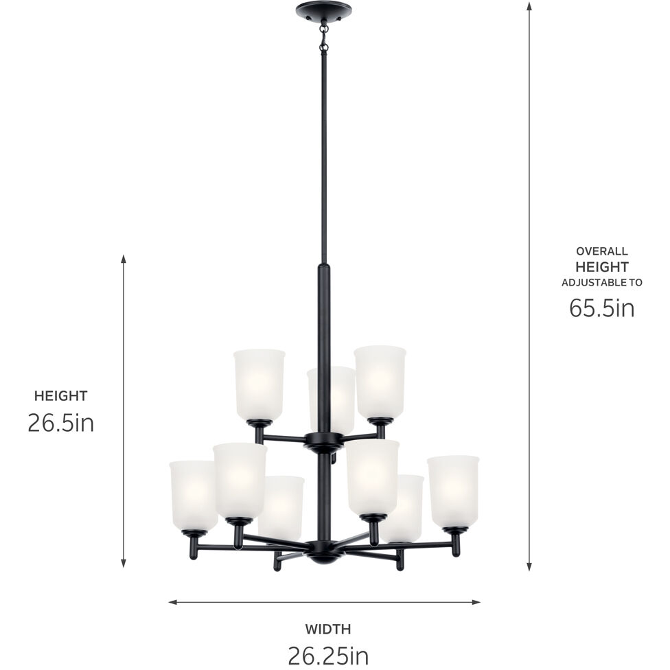 Shailene 9 Light 26.5 inch Black Chandelier Ceiling Light
