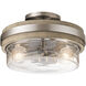 Grand Bank 2 Light 12 inch Classic Pewter Semi Flush Light Ceiling Light