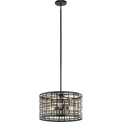 Aldergate 3 Light 18 inch Black Pendant/Semi Flush Ceiling Light