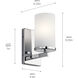 Crosby 1 Light 5 inch Chrome Wall Bracket Wall Light
