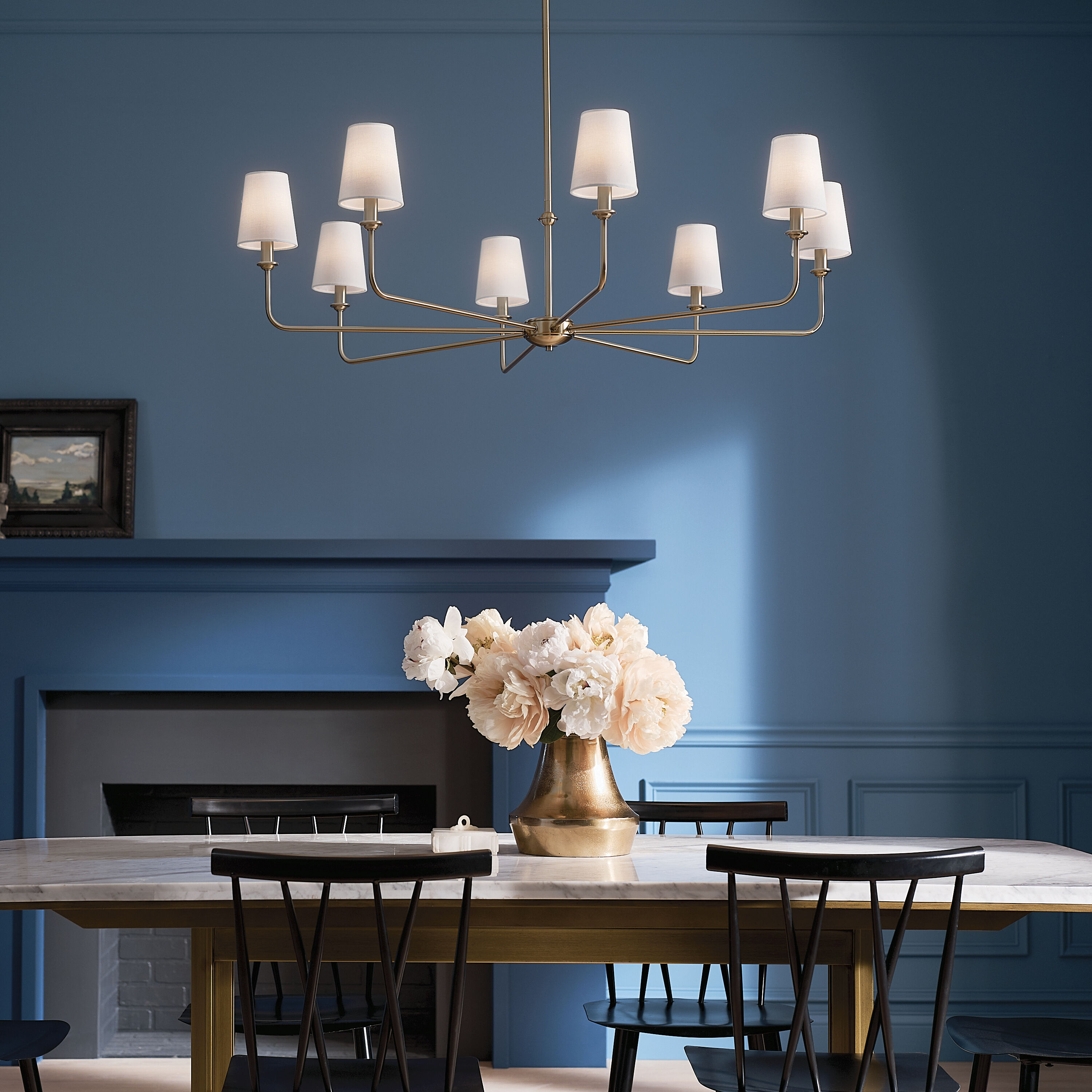 Pallas 8 Light 42.75 inch Brushed Natural Brass Chandelier Ceiling Light