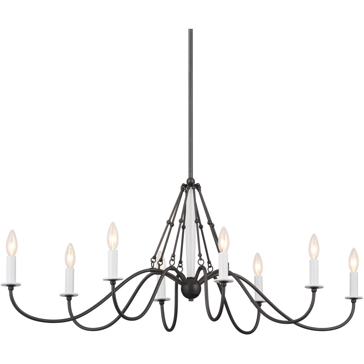 Homestead Freesia 8 Light 20 inch Anvil Iron Chandelier Linear Ceiling Light