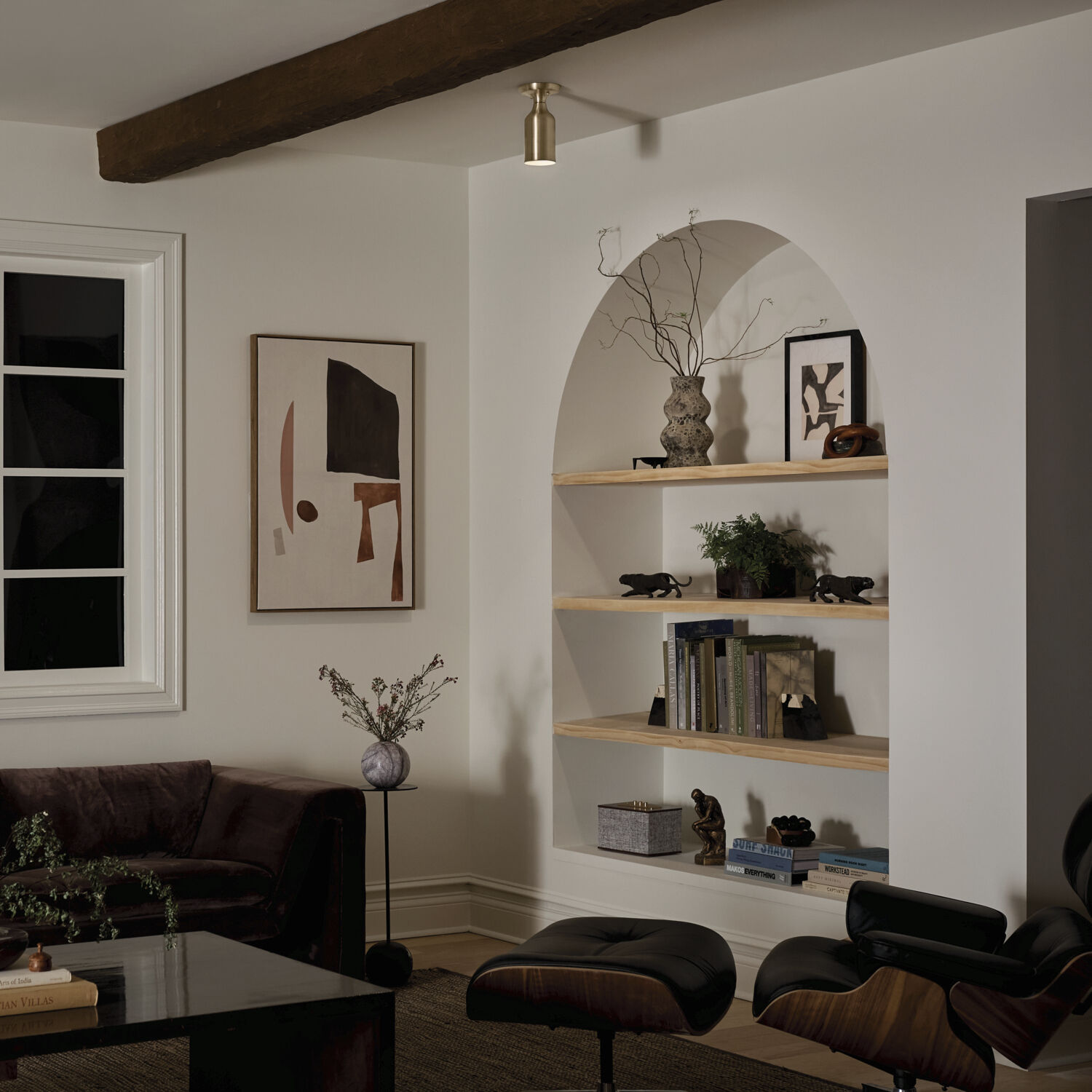 Sisu LED 5 inch Champagne Bronze Semi Flush Mount Ceiling Light