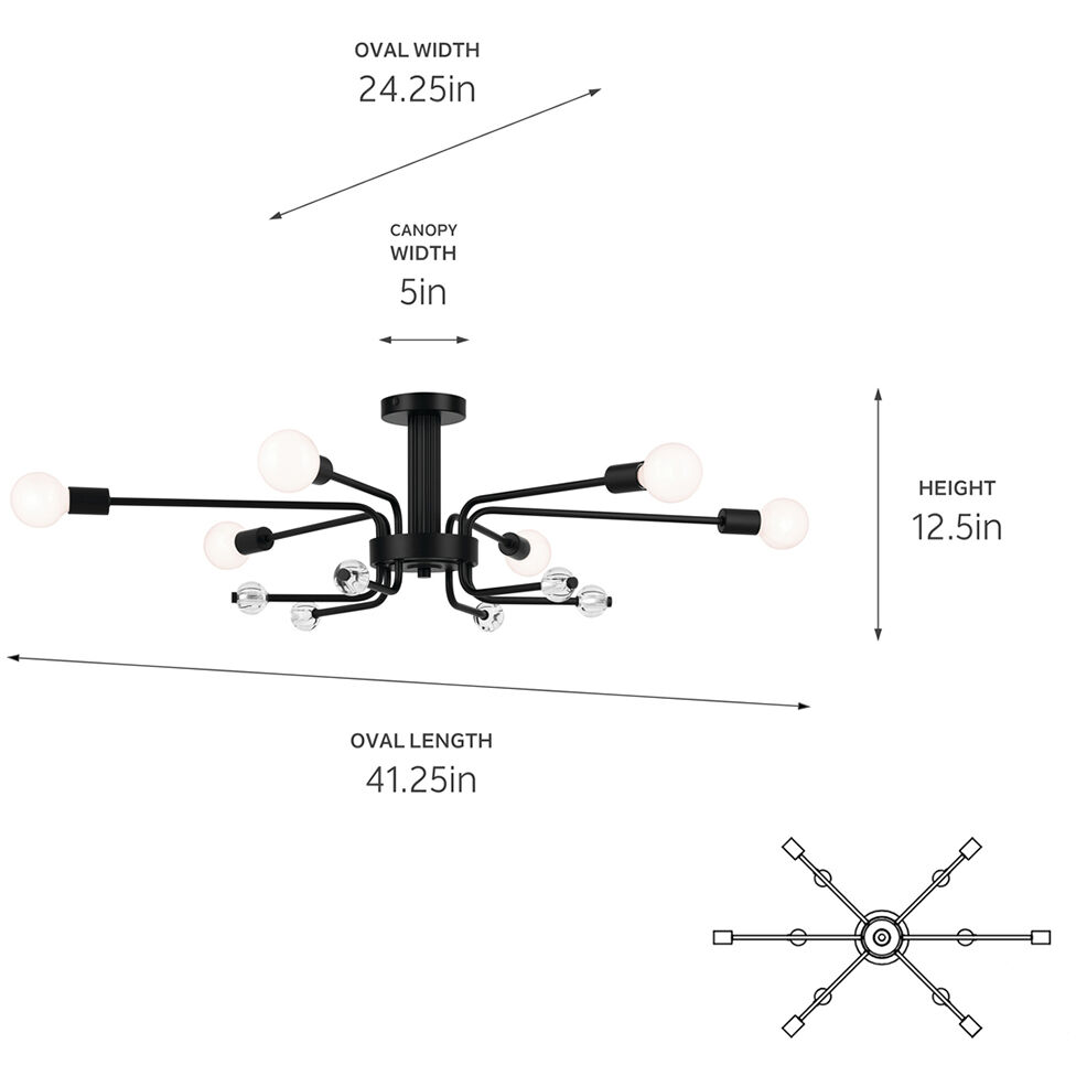 Ocala LED 24.25 inch Black Flush Mount Ceiling Light