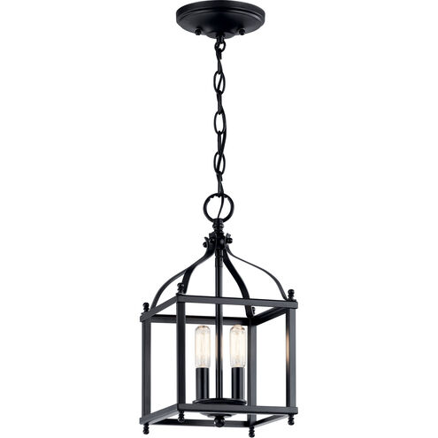 Larkin 2 Light 8 inch Black Indoor Lantern Pendants Ceiling Light