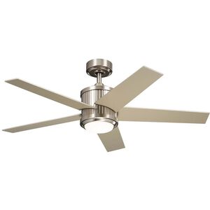 Brahm 48 inch Matte White with Matte White/Silver Blades Ceiling Fan