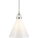 Laria 1 Light Polished Nickel Pendant Ceiling Light in Opal