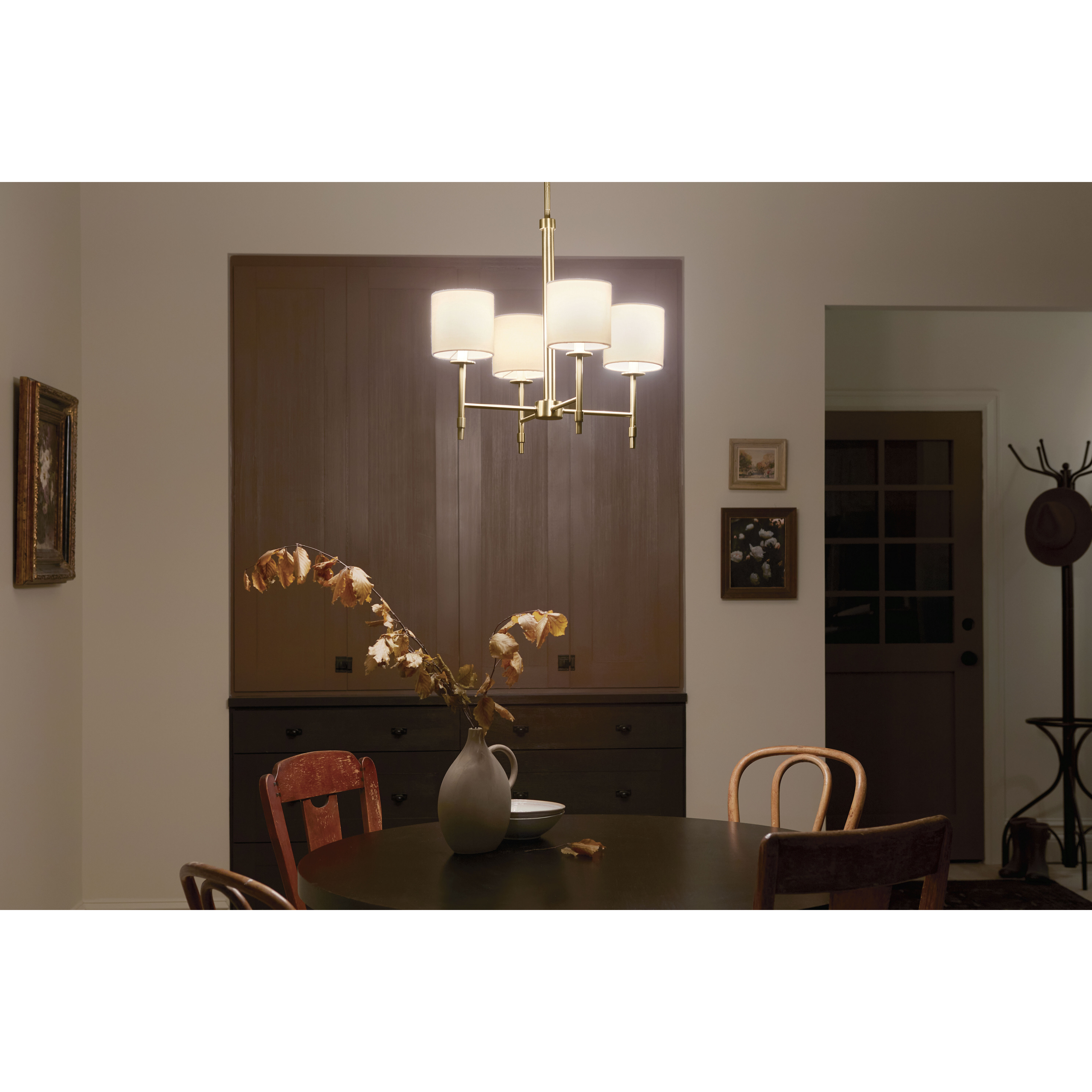 Ali 4 Light 20 inch Brushed Natural Brass Chandelier Ceiling Light