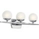 Jasper 3 Light 25 inch Chrome Wall Mt Bath 3 Arm Wall Light