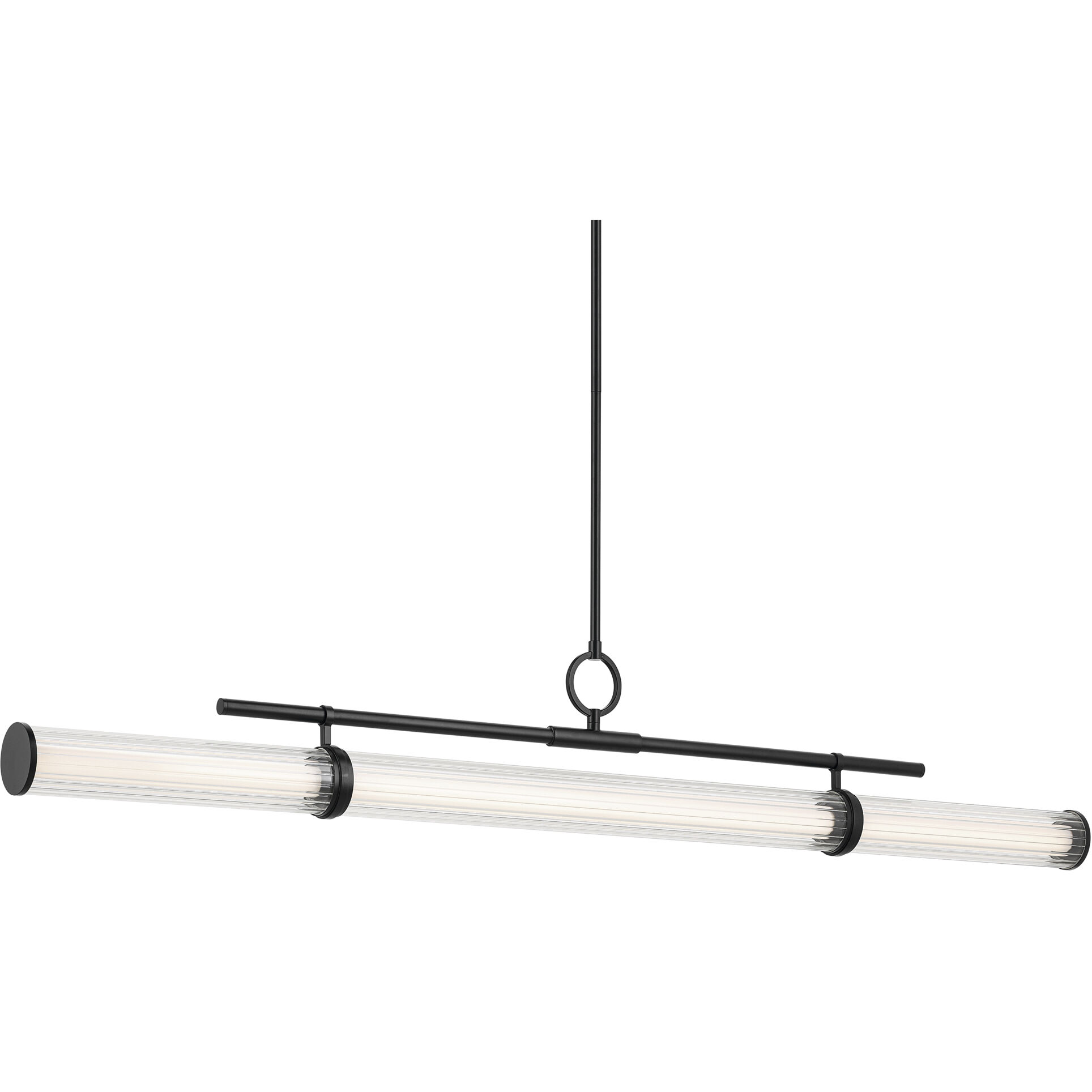 Riven LED 8 inch Black Chandelier Linear Ceiling Light