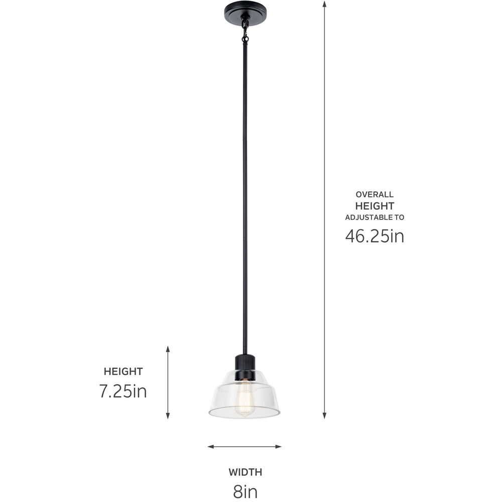 Eastmont 1 Light 8 inch Black Mini Pendant Ceiling Light