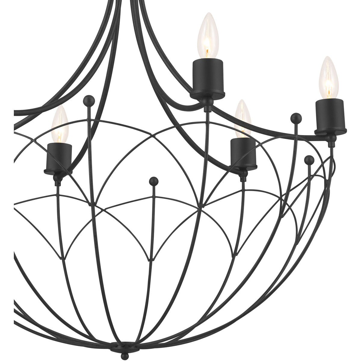 Homestead Topiary 6 Light 28.25 inch Textured Black Chandelier Ceiling Light