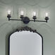 Winslow 4 Light 30 inch Black Wall Mt Bath 4 Arm Wall Light