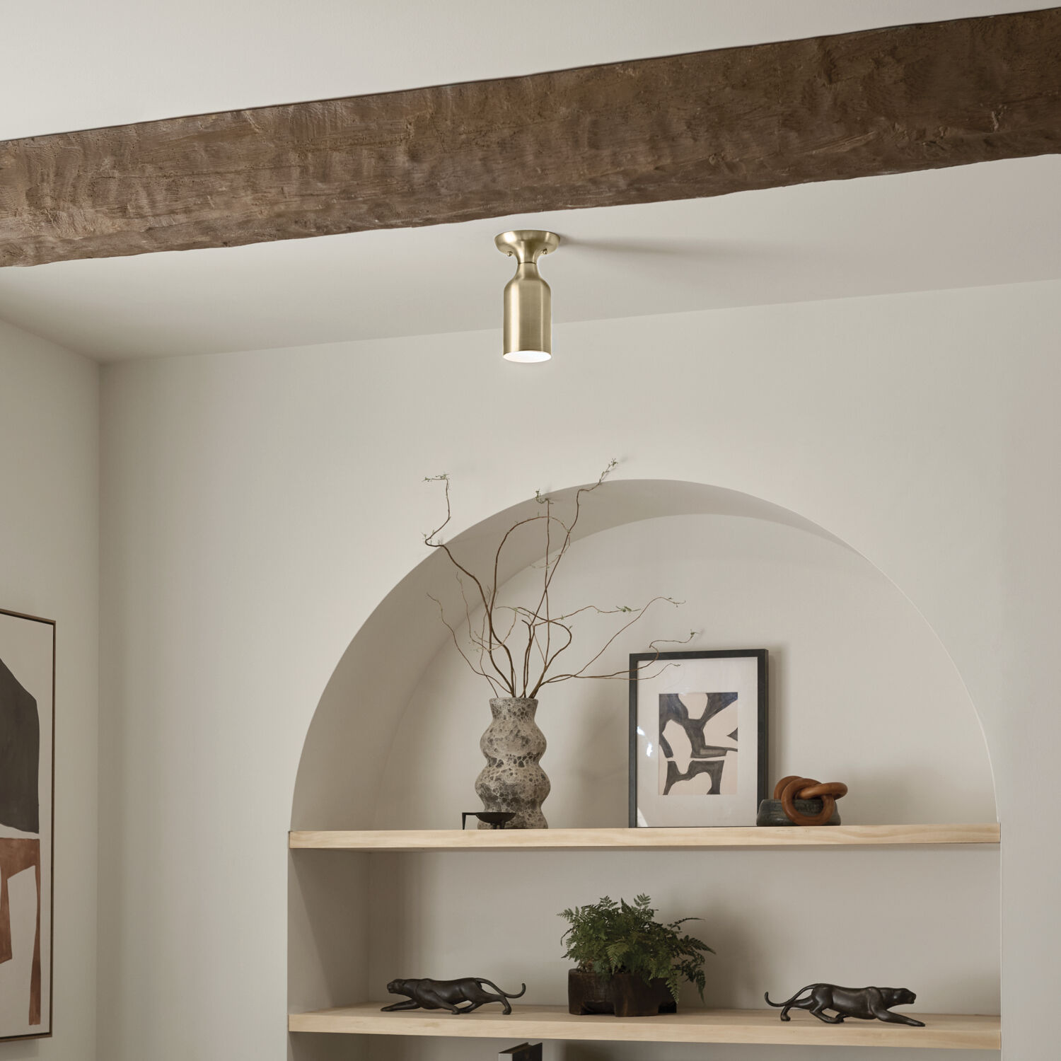 Sisu LED 5 inch Champagne Bronze Semi Flush Mount Ceiling Light