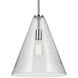 Everly 1 Light Chrome Pendant Ceiling Light in Clear