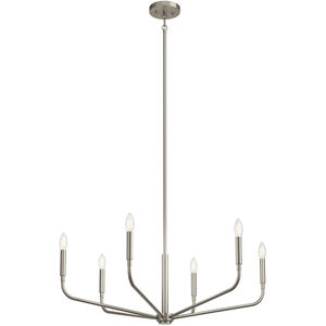 Madden 6 Light Brushed Nickel Chandelier Ceiling Light, 1 Tier Medium
