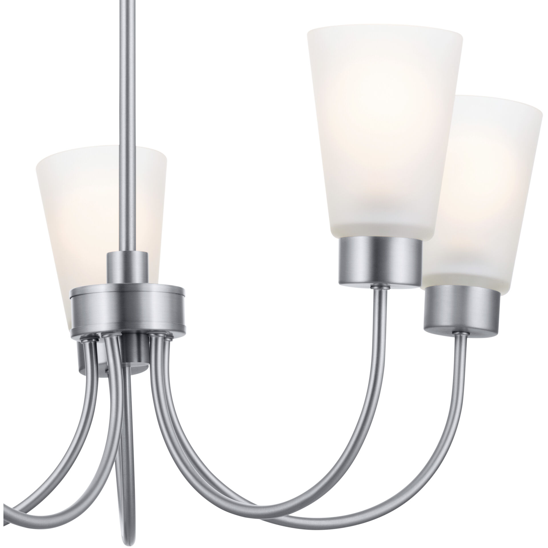 Erma 5 Light Brushed Nickel Chandelier Ceiling Light, Medium, 1 Tier