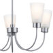 Erma 5 Light Brushed Nickel Chandelier Ceiling Light, Medium, 1 Tier