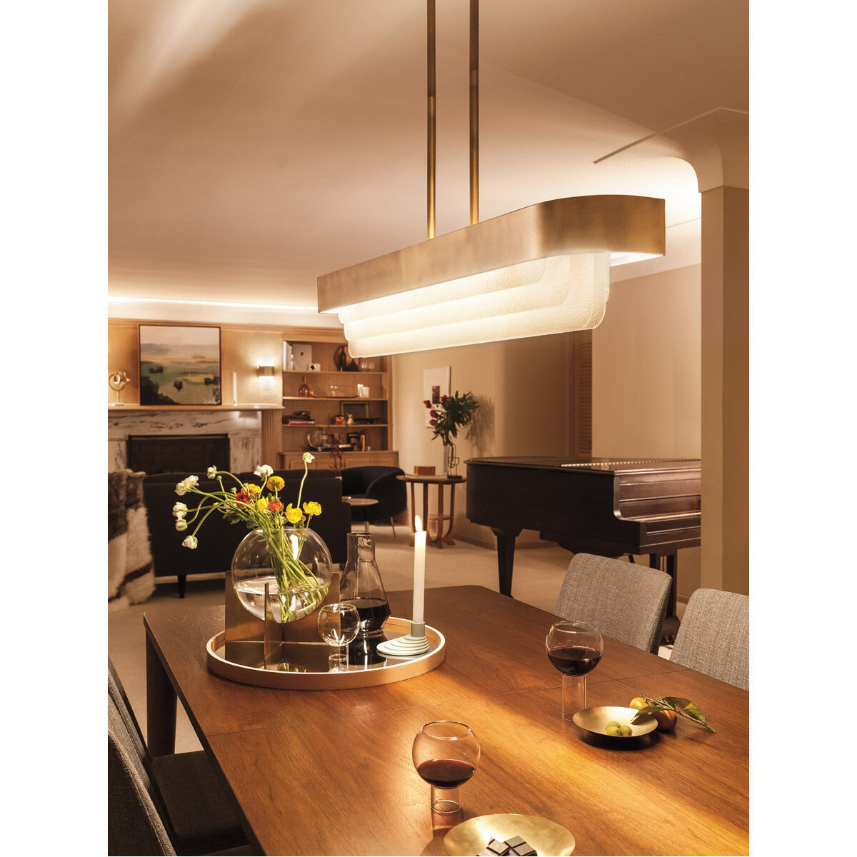 Kichler linear shop chandelier