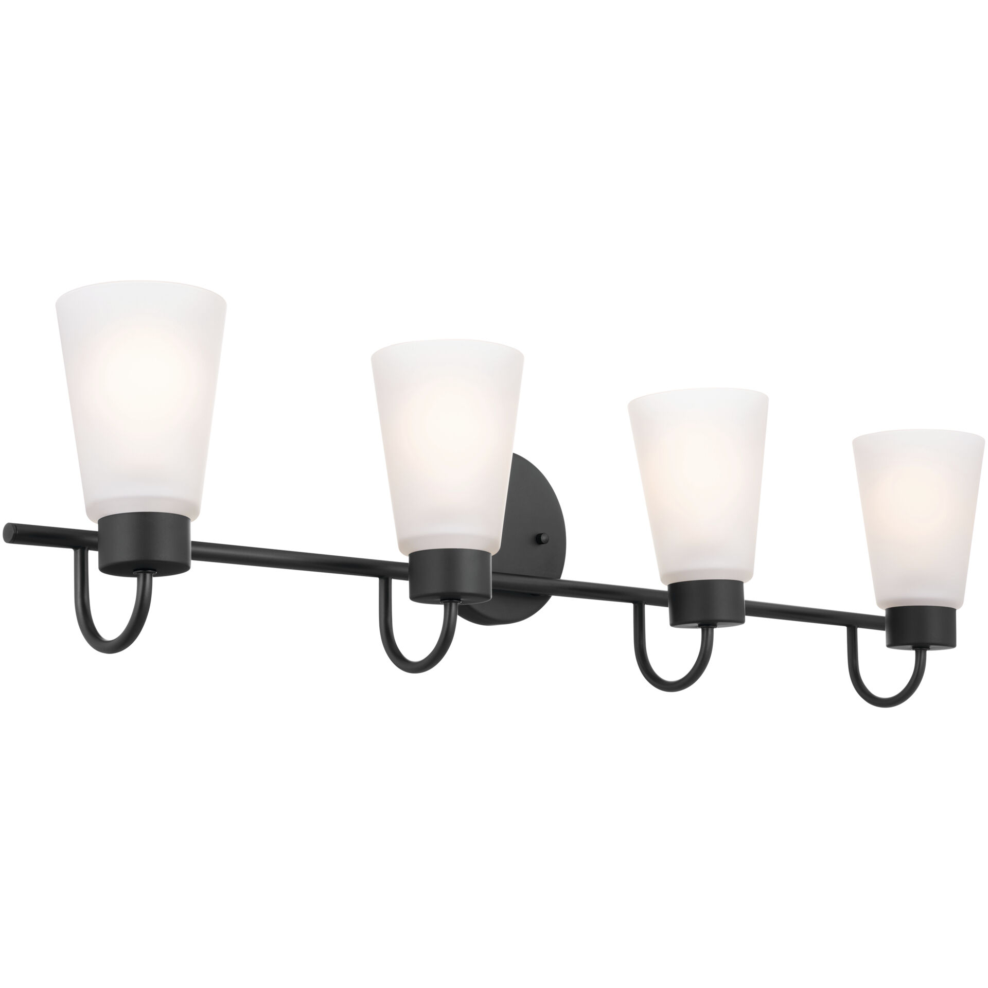 Erma 4 Light 32.5 inch Black Bath Vanity Light Wall Light, 4 Arm
