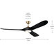 Mylo 70 inch Champagne Bronze with Jet Black Blades Ceiling Fan
