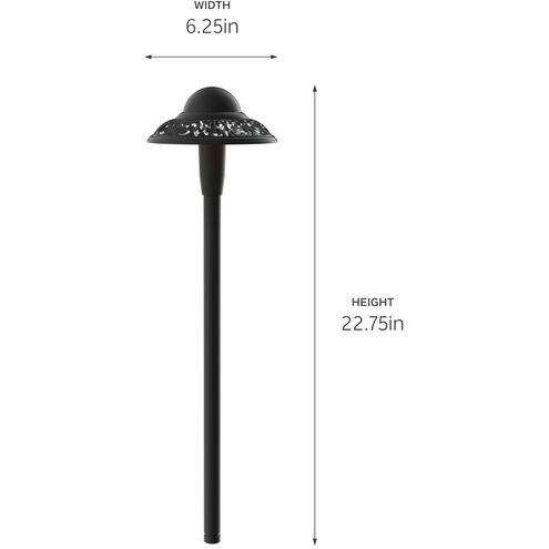 Independence 120 2.00 watt Black Textured Path Light in 3000K