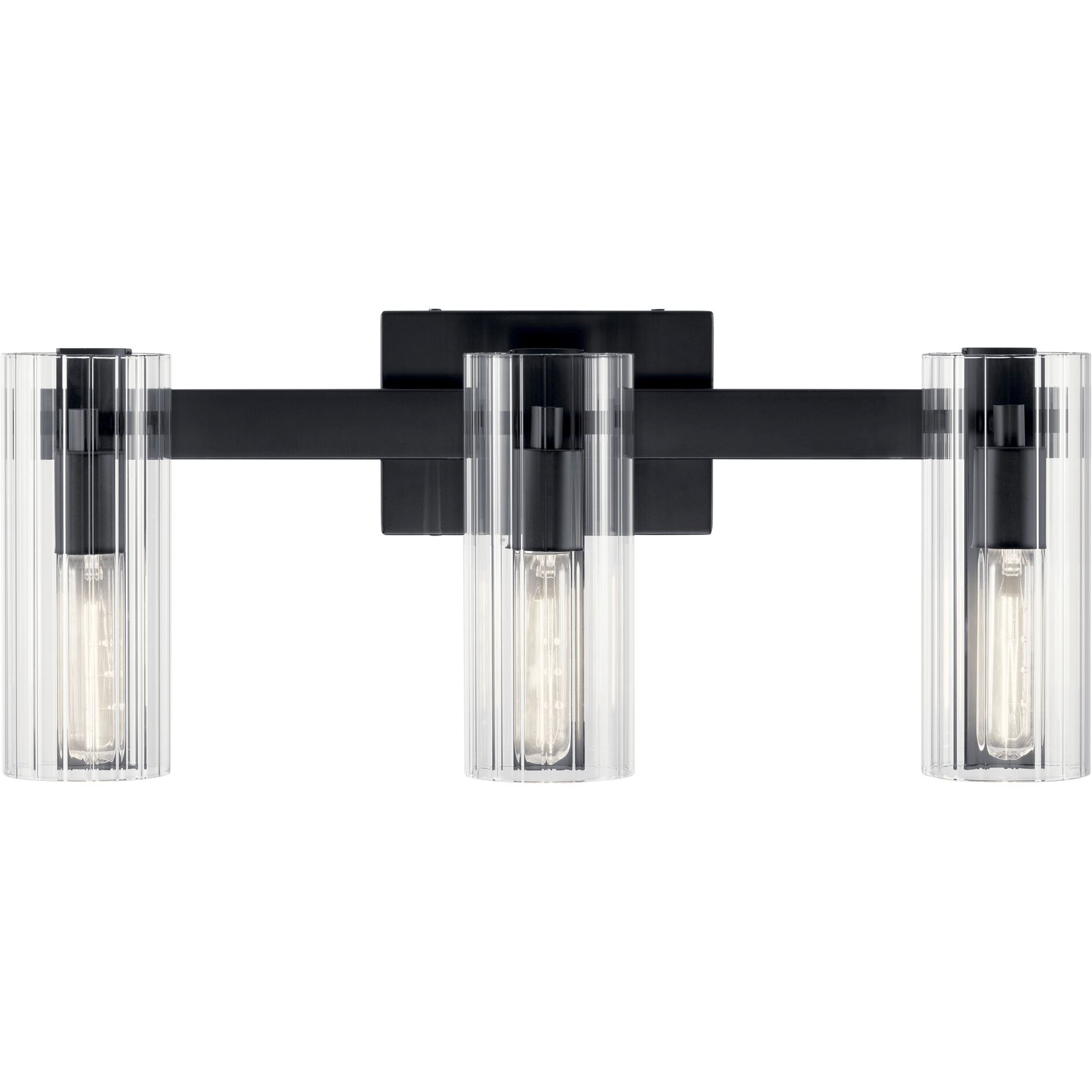 Jemsa 3 Light 22.75 inch Black Bath Bracket Wall Light, 3 Arm