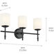 Ali 3 Light 23.25 inch Black Bath Vanity Light Wall Light