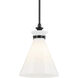 Laria 1 Light Black Pendant Ceiling Light in Opal