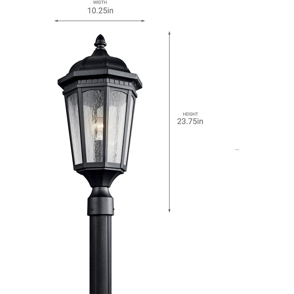 Courtyard 1 Light 24 inch Textured Black Outdoor Post Lantern