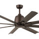 Breda 65 inch Satin Natural Bronze Ceiling Fan