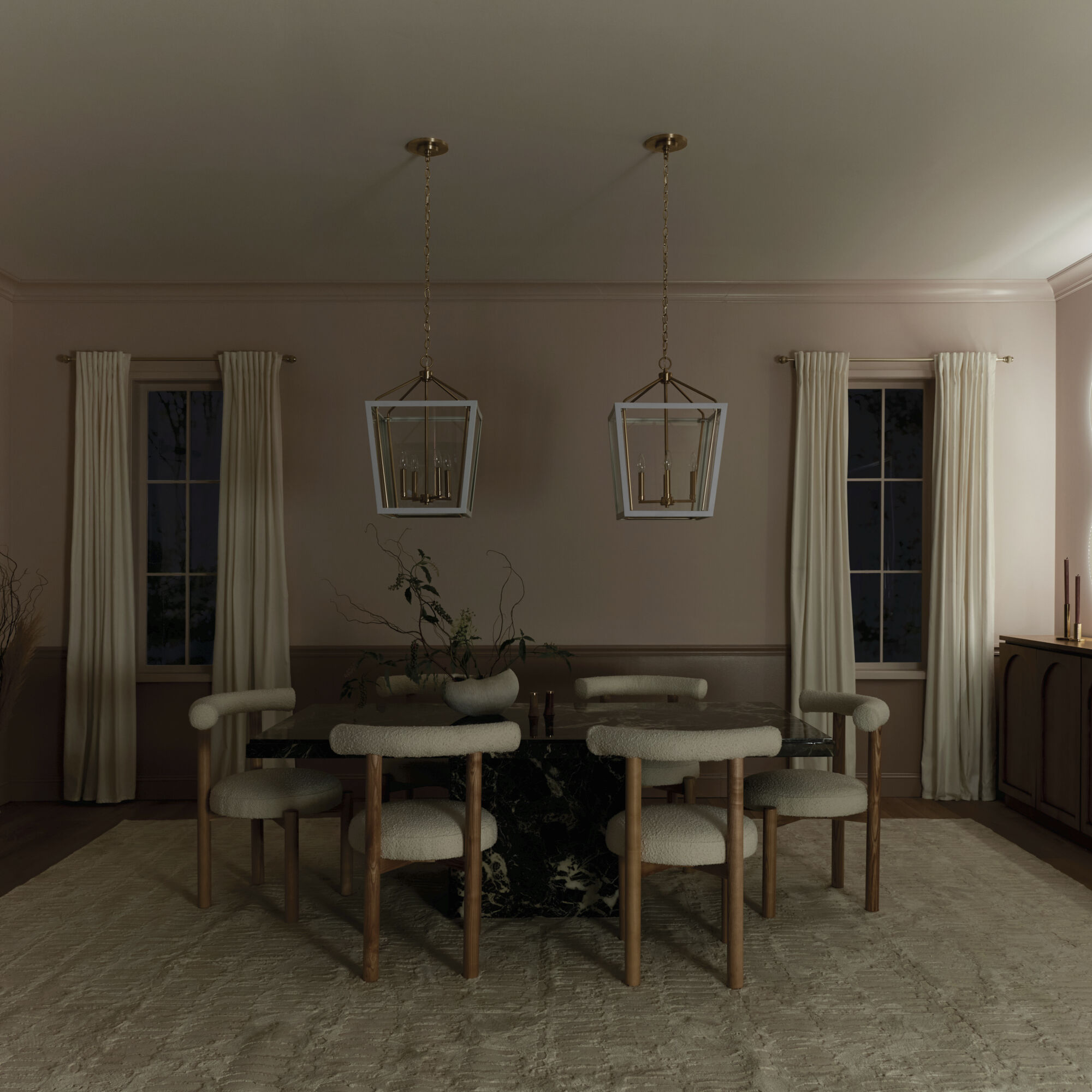 Delvin 4 Light 16 inch Champagne Bronze with White Foyer Pendant Ceiling Light