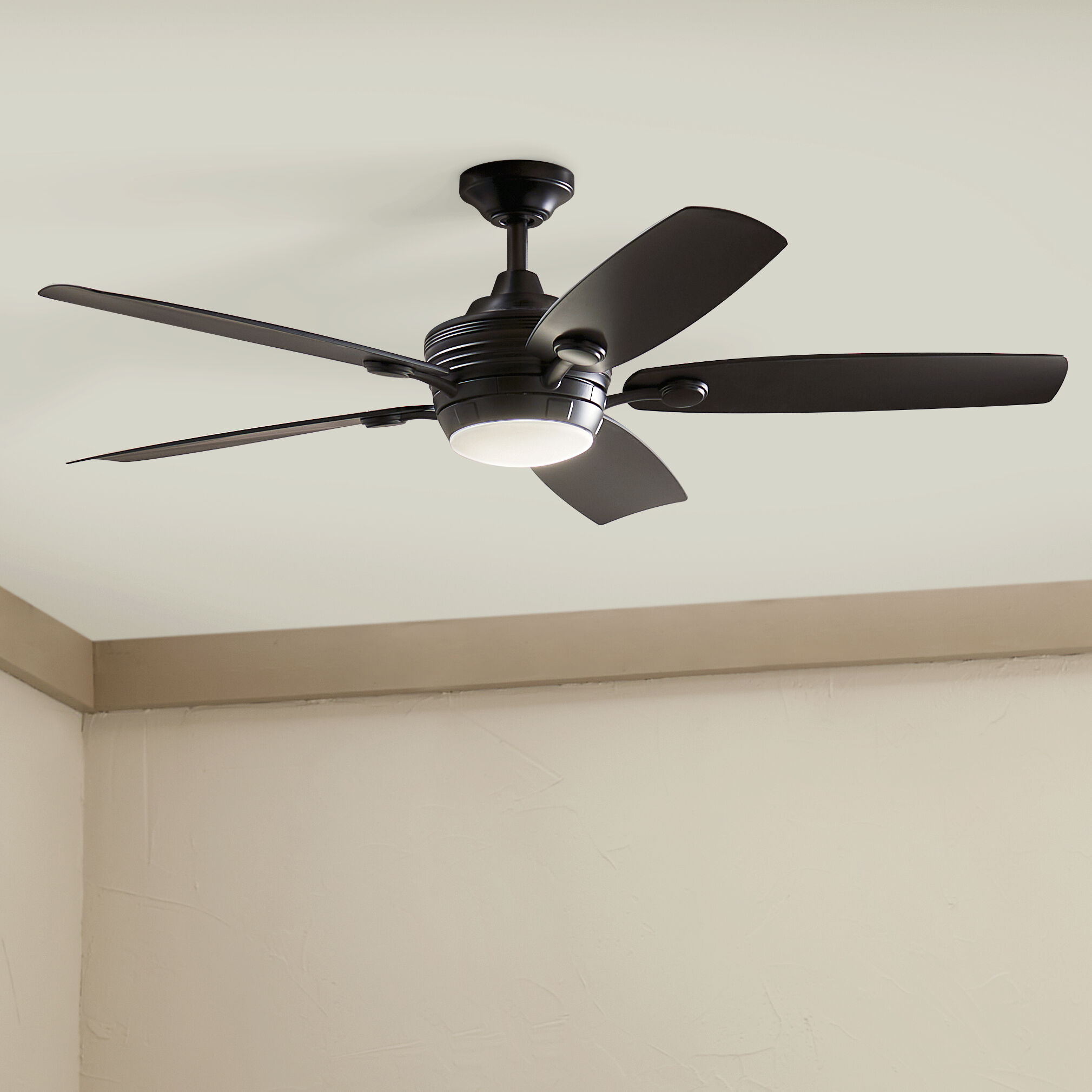 Tranquil 56 inch Satin Black with Black Blades Ceiling Fan
