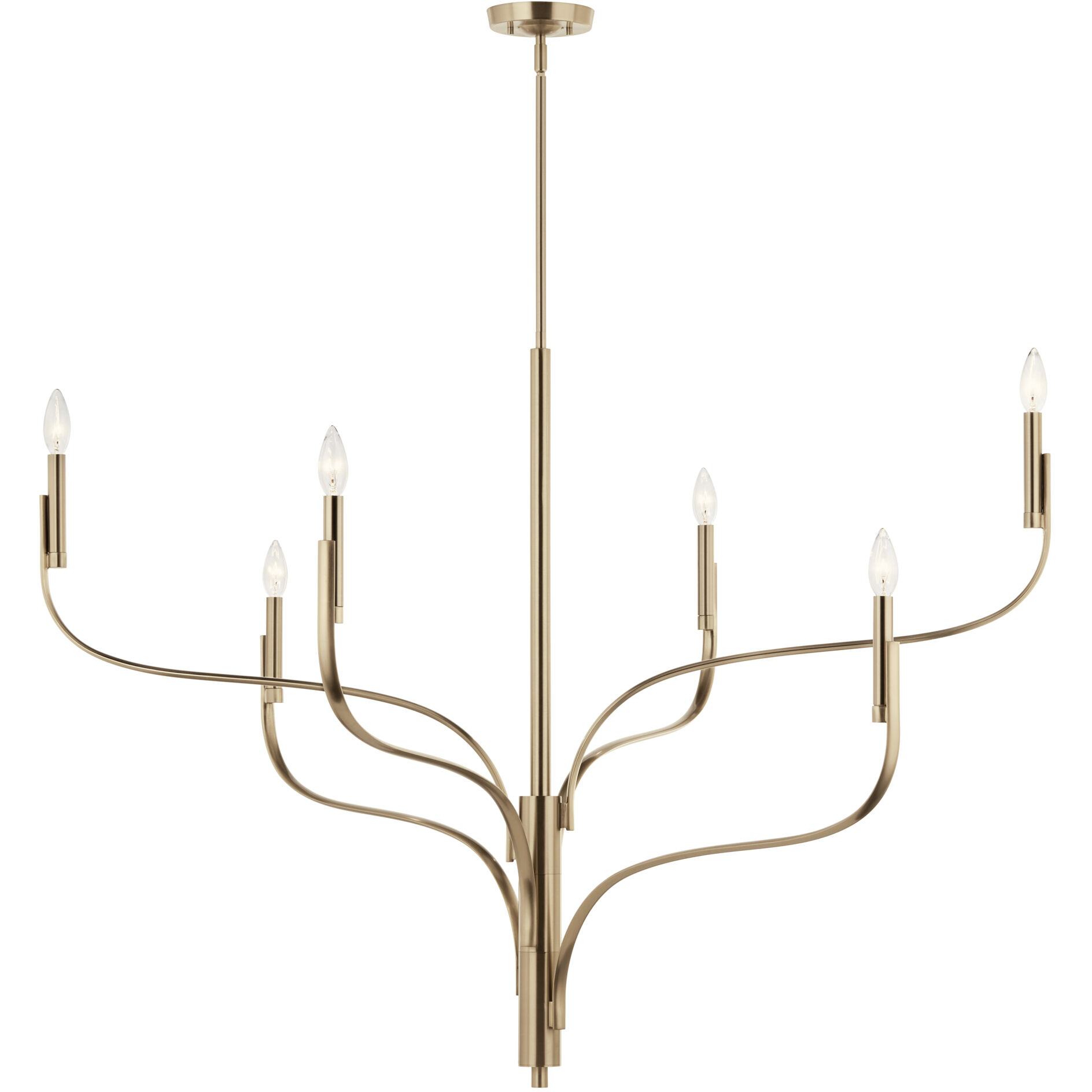 Livadia 6 Light Champagne Bronze Chandelier Ceiling Light, 1 Tier Large
