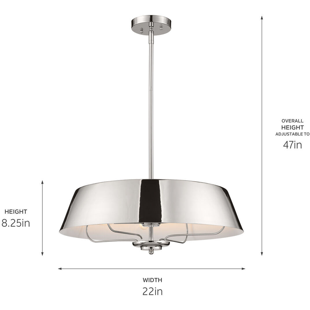 Luella 4 Light 22 inch Polished Nickel Pendant Ceiling Light