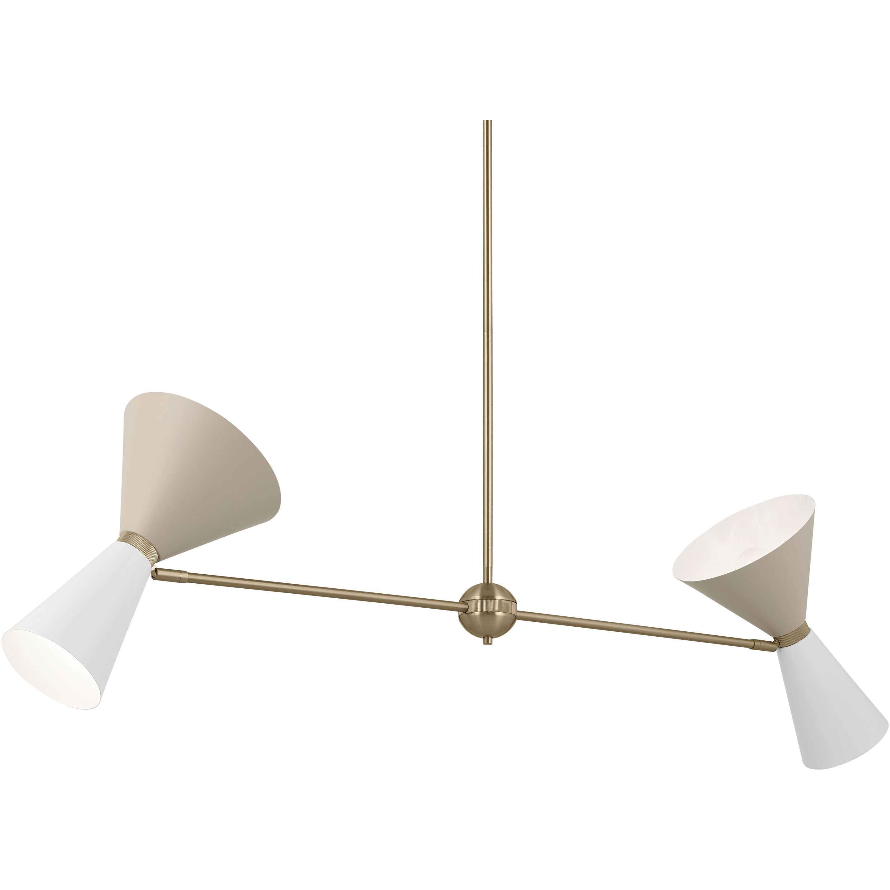 Phix LED 8.75 inch Champagne Bronze with Greige and White Chandelier Linear Ceiling Light