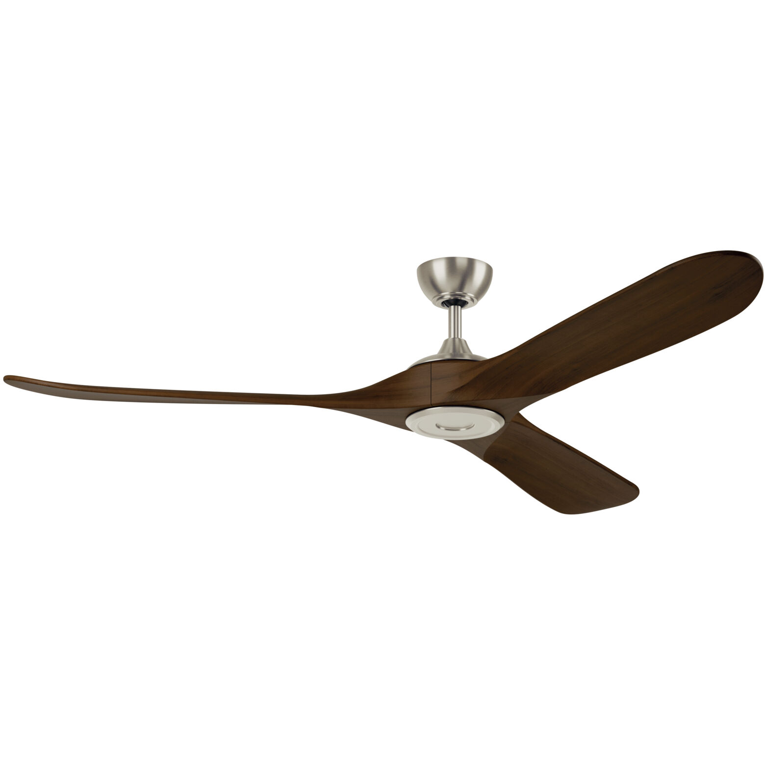 Mylo 70 inch Painted Brushed Nickel with Natural Walnut Blades Ceiling Fan