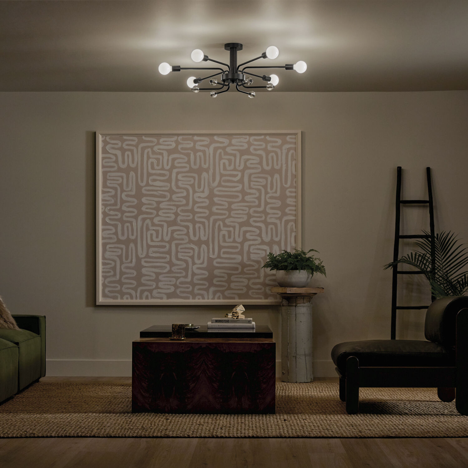 Ocala LED 24.25 inch Black Flush Mount Ceiling Light