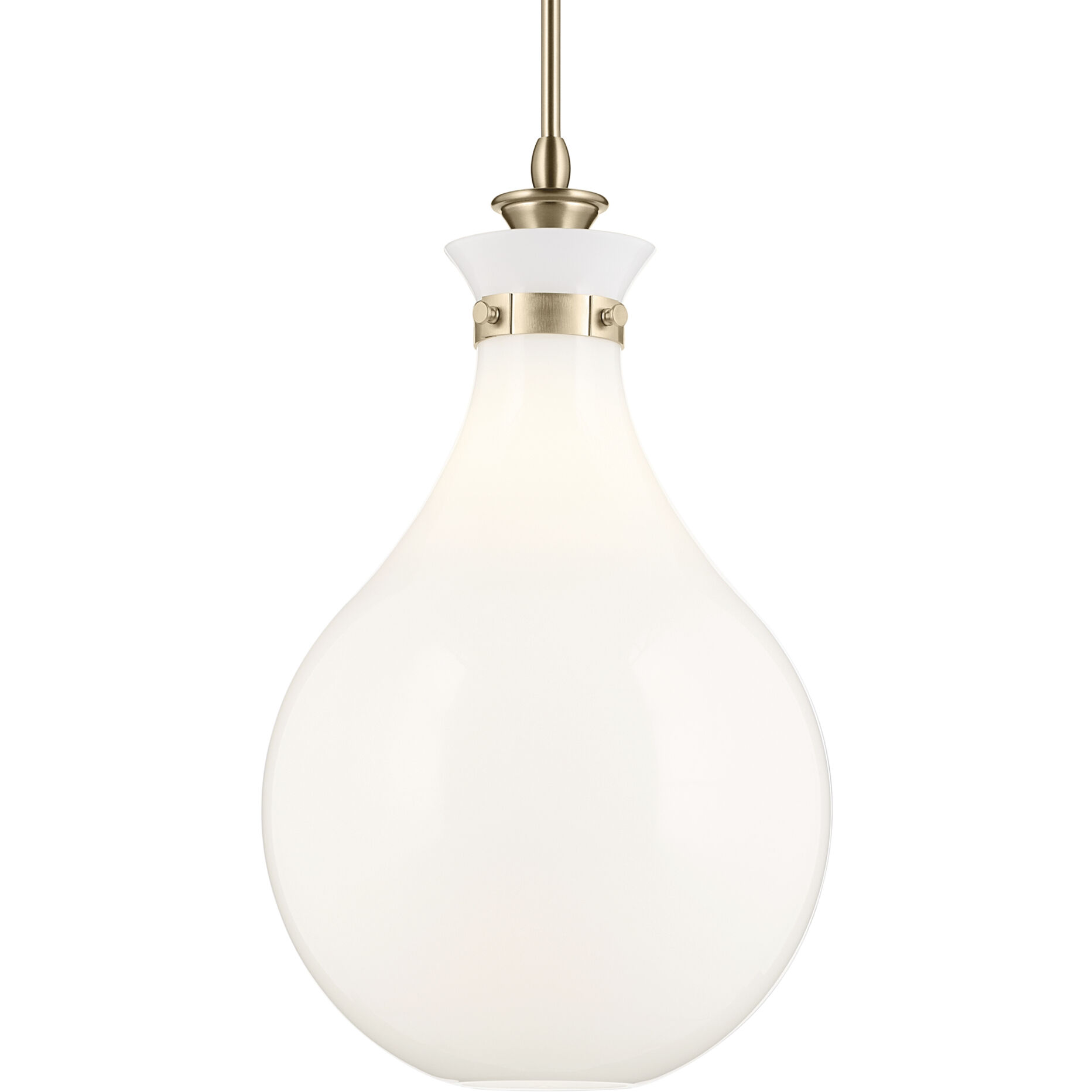 Laria 1 Light Champagne Bronze Pendant Ceiling Light in Opal