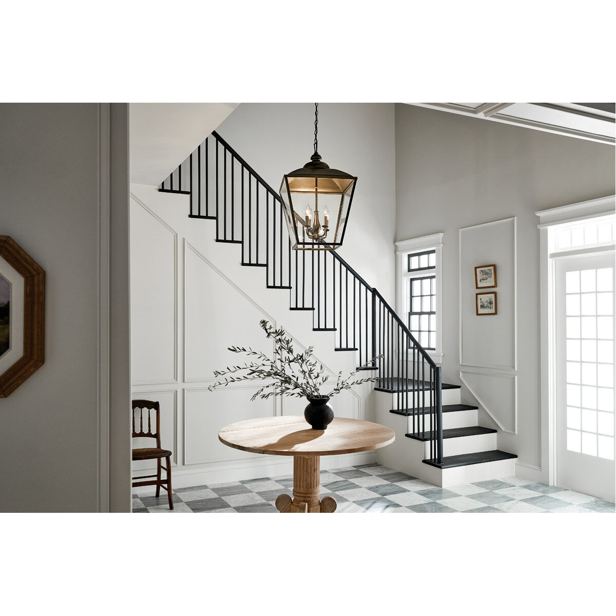 Homestead Dame 4 Light 19 inch Character Bronze Foyer Pendant Ceiling Light, Dame