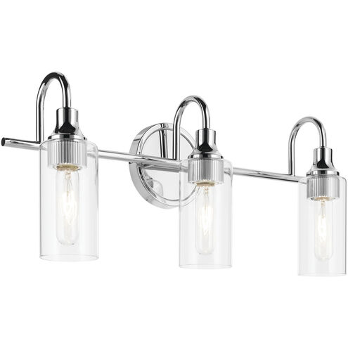 Kavi 3 Light 23 inch Chrome Vanity Light Wall Light